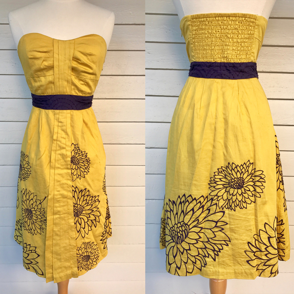 Vintage Anthropologie Floreat Embroidered Dress